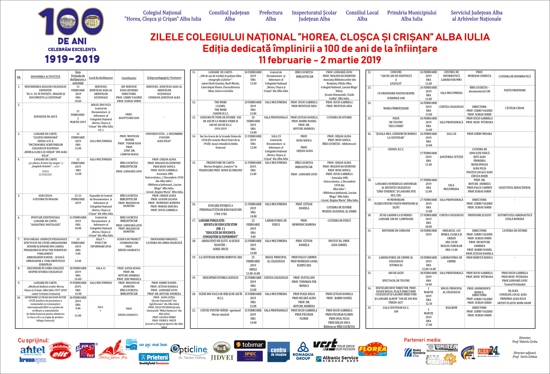 Afis HCC februarie 2019